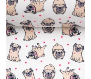 Baumwolle - Kim Mops weiß